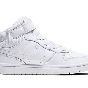 Nike Toddler All-White Mid-Top Sneakers size 6c court Borough